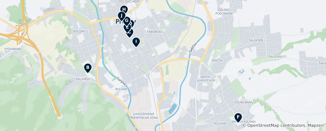 Map of Prešov Essentials