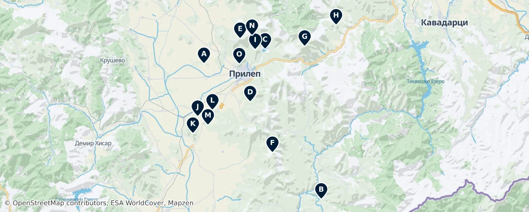 Map of Peaks and Nature of Prilep