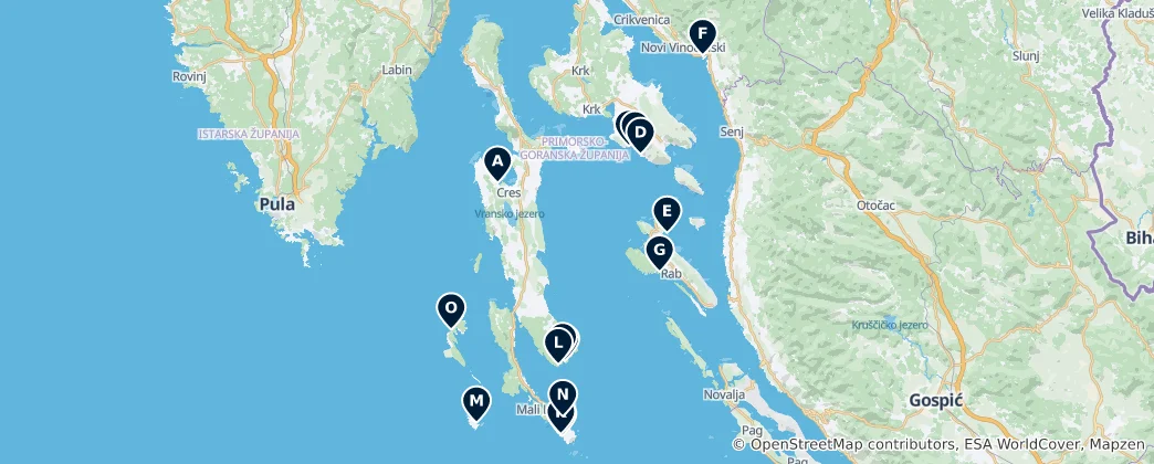 Mapa Top Coastal Beaches
