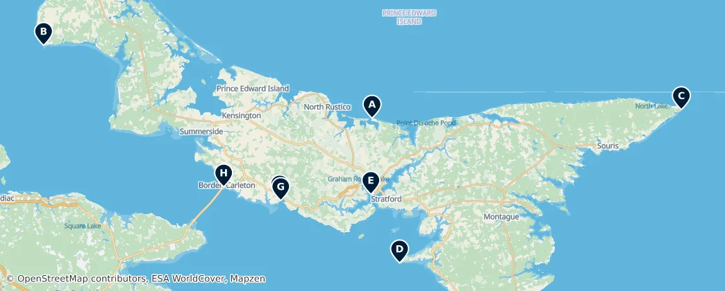 Prince Edward Island Lighthouses — Map