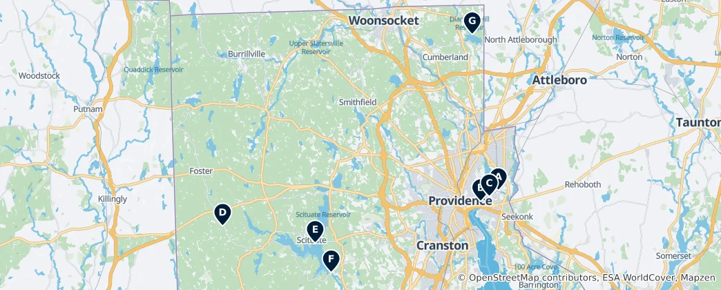 Map of Scenic Bridges and Reservoirs