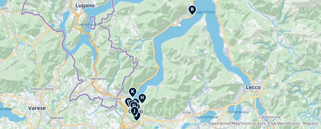Map of Lake Como Unmissables