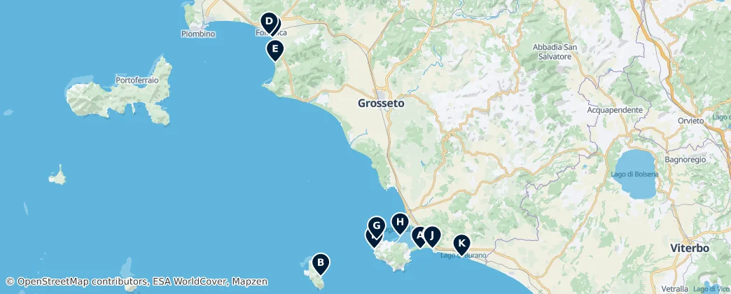Mappa di Beaches and Coastal Escapes