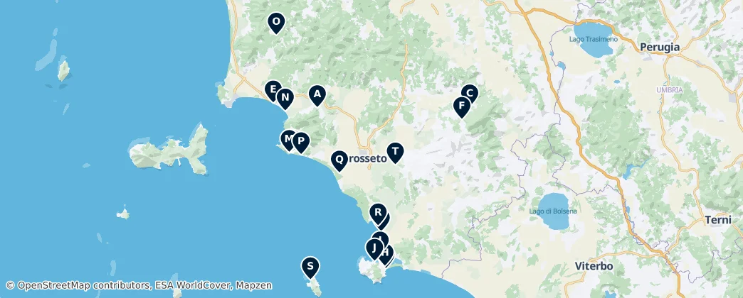 Mapa Campsites and Outdoor Escapes