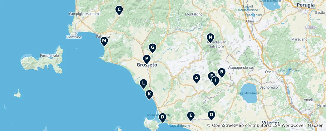 Mapa Grosseto Province Essentials