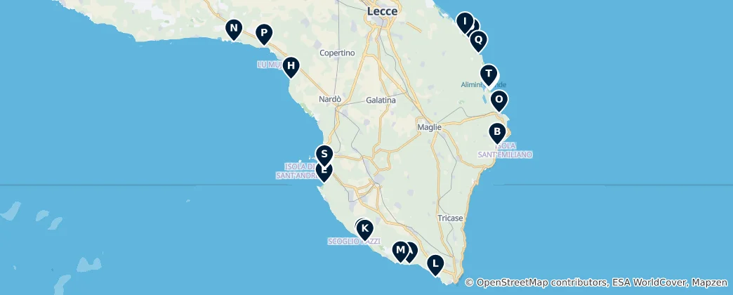 Mapa De Charming Beaches and Coasts