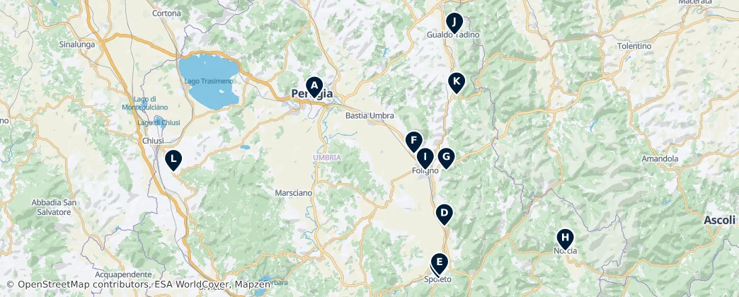 Mapa De Italy's Sacred Sites