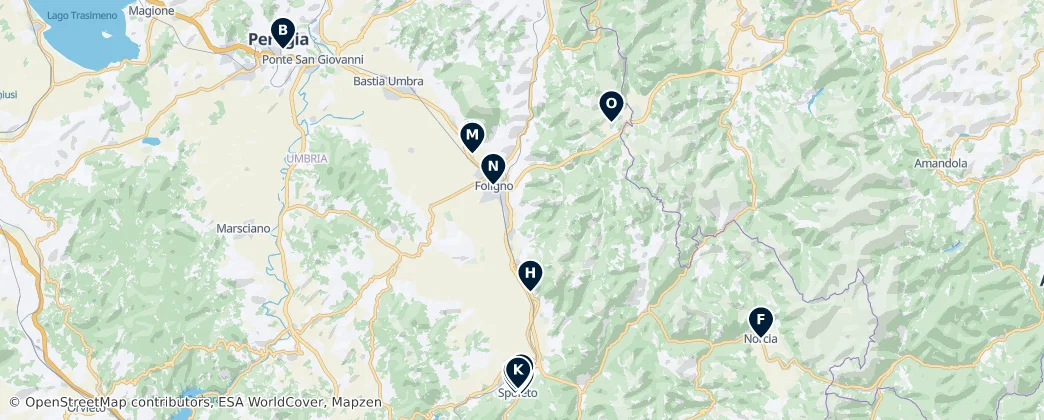 Mappa di L'Essenziale della Provincia di Perugia