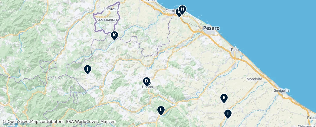 Mapa Historic Sites and Ruins