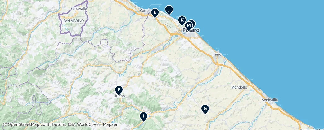 Map of Provincia di Pesaro e Urbino: Essential Treasures