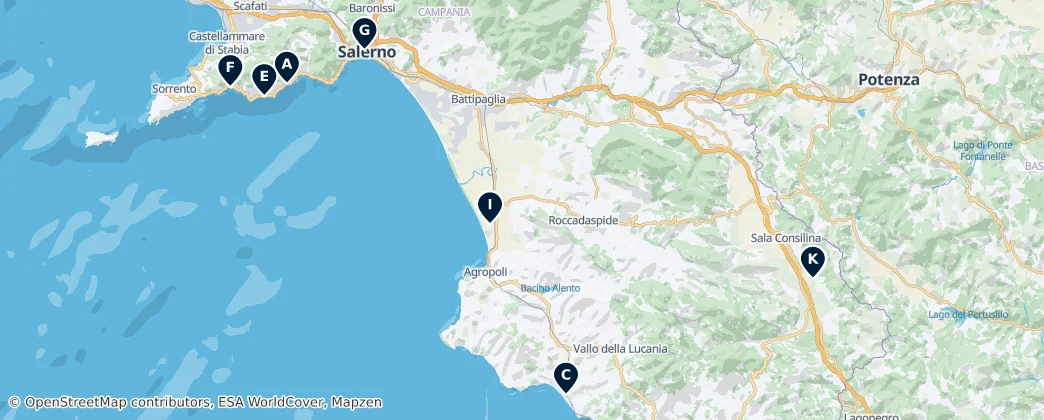 Salerno Province Unmissables Haritası