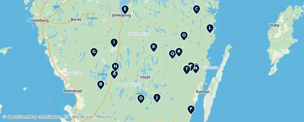 Mapa Ancient Swedish Sites