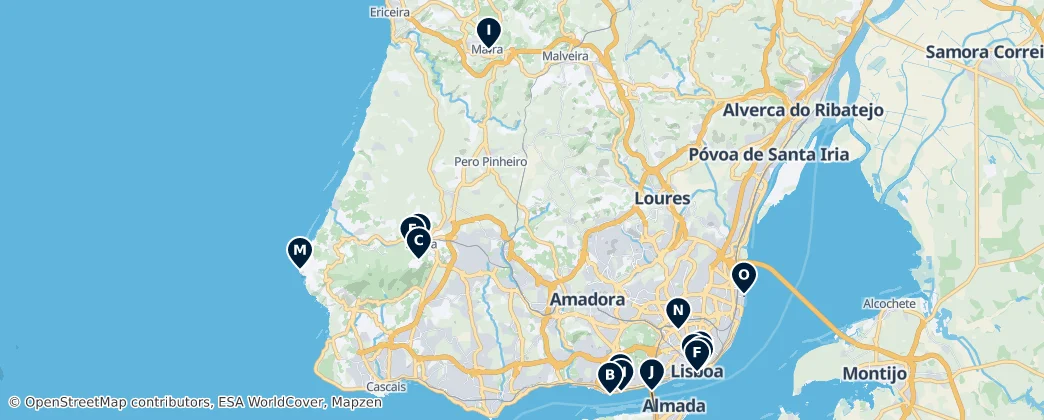 Greater Lisbon Must-Sees — Mapa