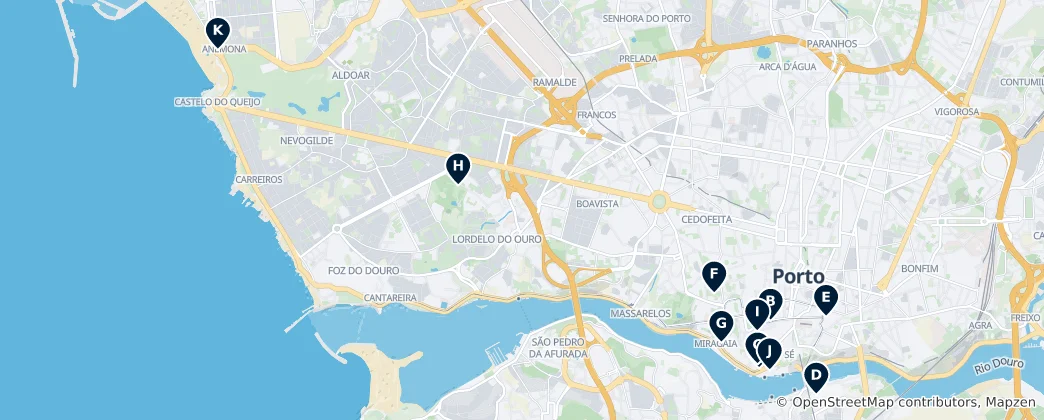 Karte von Museums & Art in Porto District