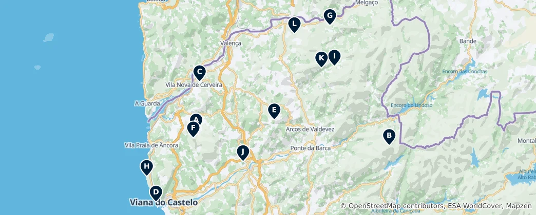 Mapa Best Viewpoints in Viana do Castelo