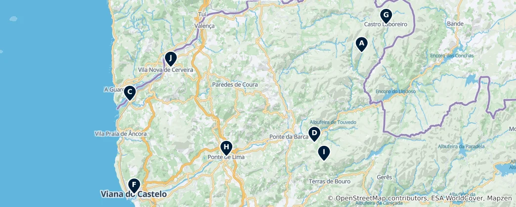 Karte von Historic Churches and Sanctuaries