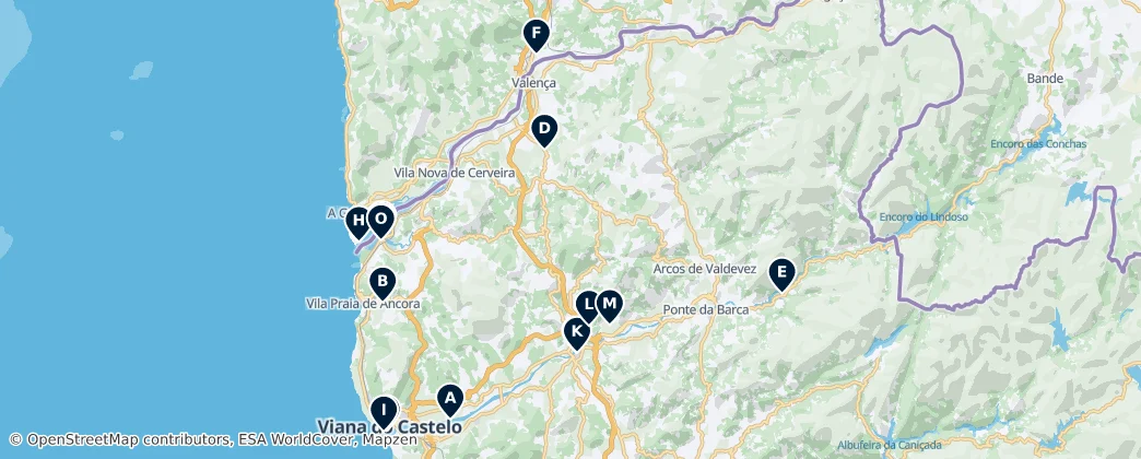 Карта Viana do Castelo Regional Cuisine
