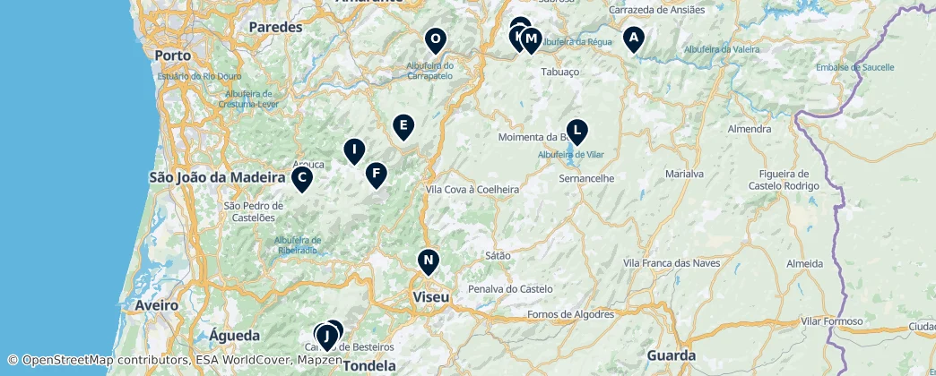 Best Viewpoints and Peaks in Viseu — карта