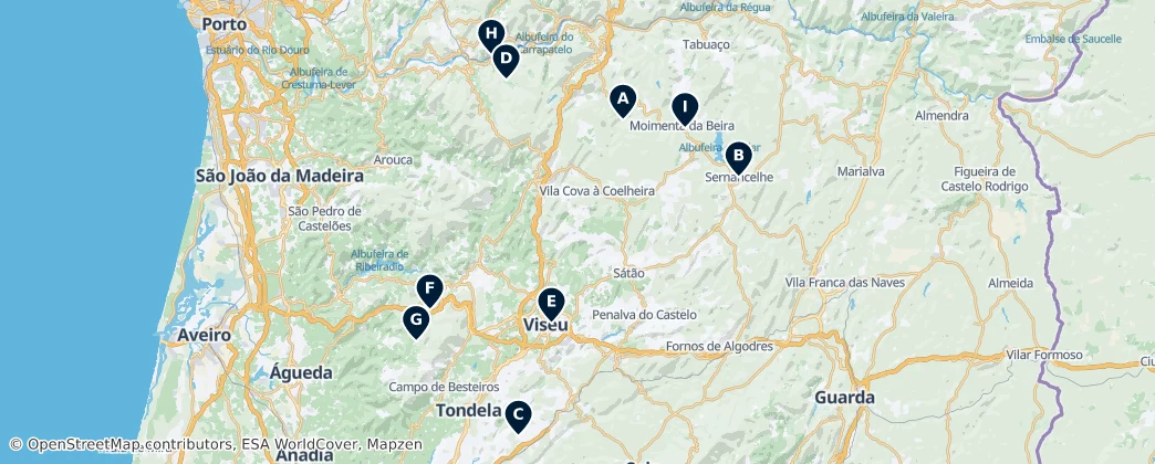 Hidden Gems of Viseu — карта
