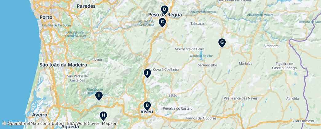 Highlights of Viseu District — карта