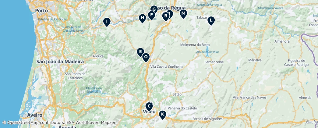 Historic Churches of Viseu District — Kaart