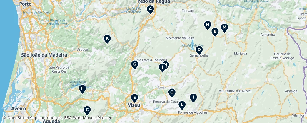 Historical Sites of Viseu — Kaart