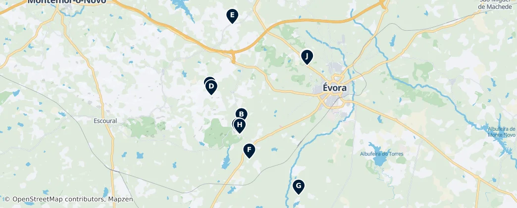 Mapa União Das Freguesias De Nossa Senhora Da Tourega: Essential Megaliths and Heritage