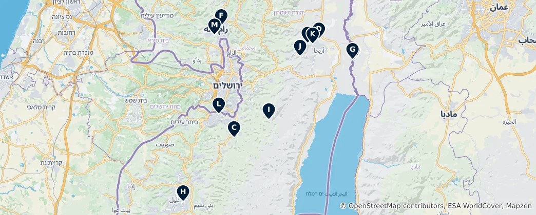 Mapa West Bank Essentials