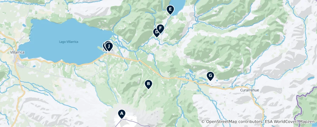 Map of Pucón Must-Sees