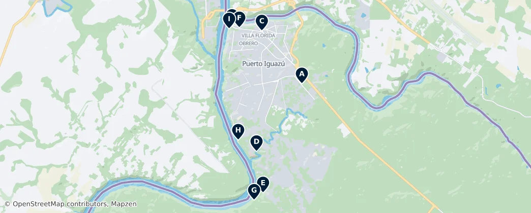 Map of Nature and Waterfalls of Iguazú