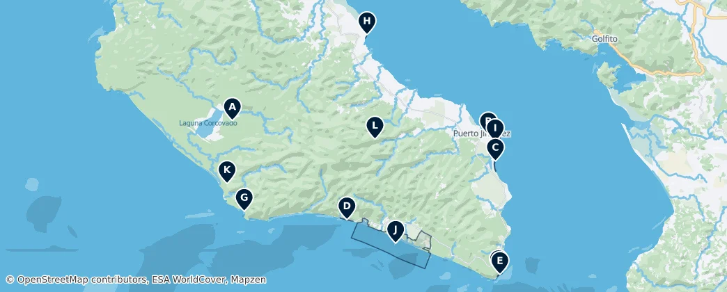 Puerto Jiménez Best Of — Mapa