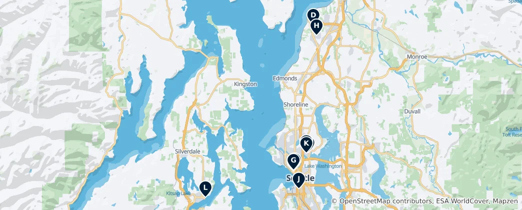 Mapa Puget Sound Museums