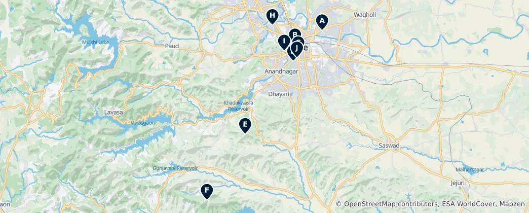 Map of Pune's Unmissable Gems