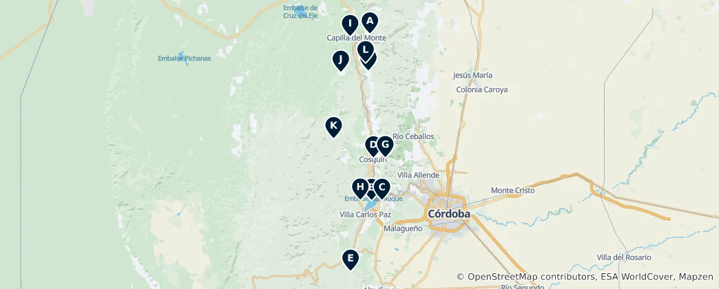 Mapa Punilla Valley Essentials