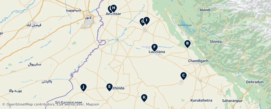 Map of Educational Institutions of Punjab