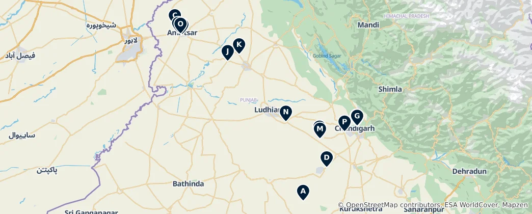 Map of Punjab's Unmissable Heritage