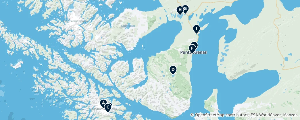 Map of Lakes, Glaciers & Nature