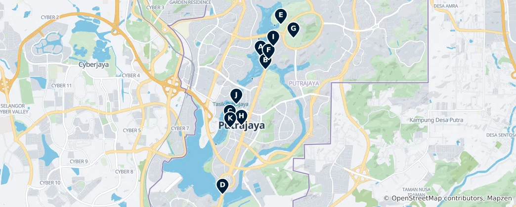 Karte von Putrajaya Essentials