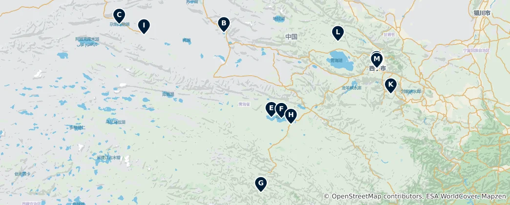 Mappa di Qinghai Province Essentials