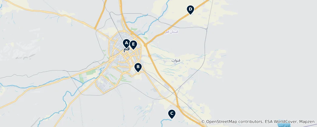 Map of Must See in Qom Province