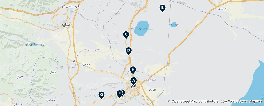 Map of Qom Province Essentials