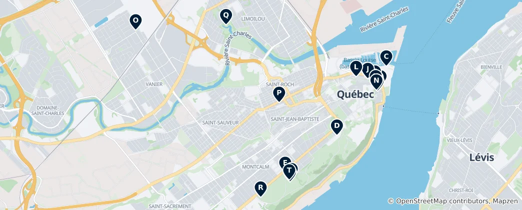 Map of Quebec City Museums and Galleries