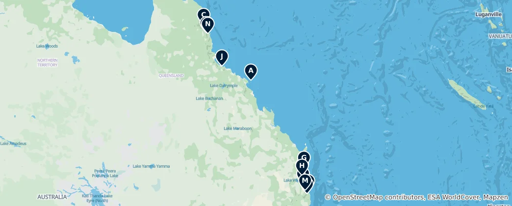 Térkép: Queensland Unmissables