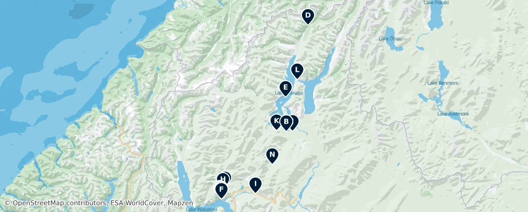 Queenstown-Lakes District Unmissables — Map