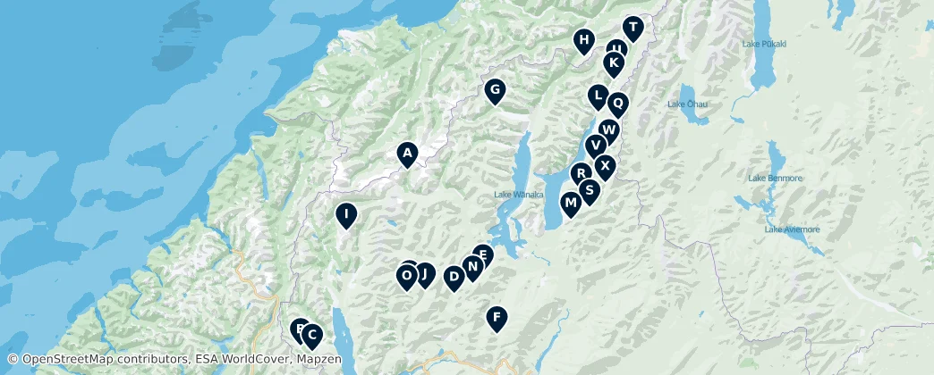 Queenstown Wilderness Huts — Map