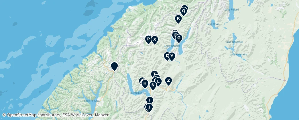 Queenstown's Best Viewpoints — Map