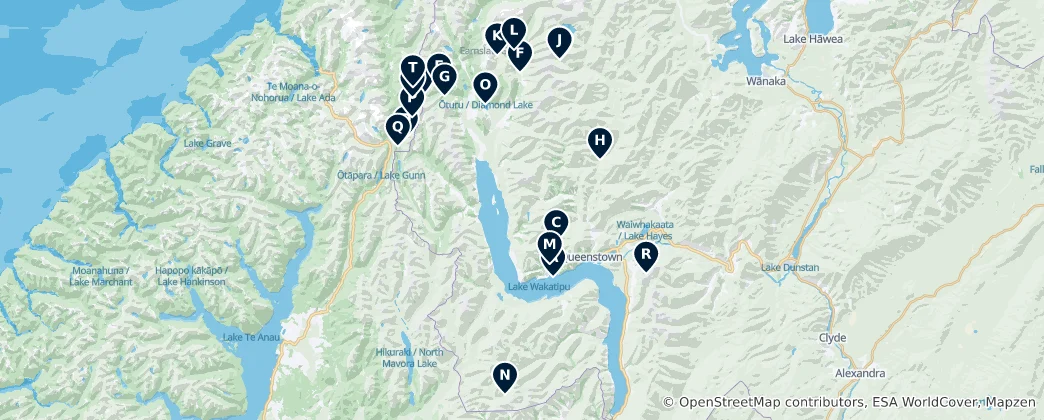 Mapa Lakes and Waterfalls
