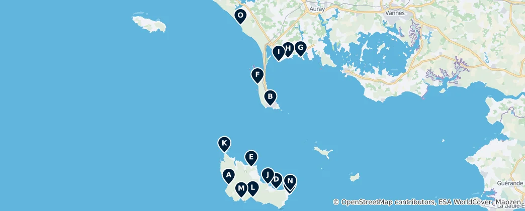 Mapa Best Beaches and Coves