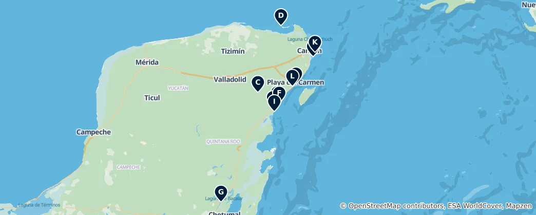 Map of Quintana Roo's Absolute Essentials