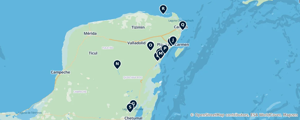 Map of Yucatan's Natural Wonders